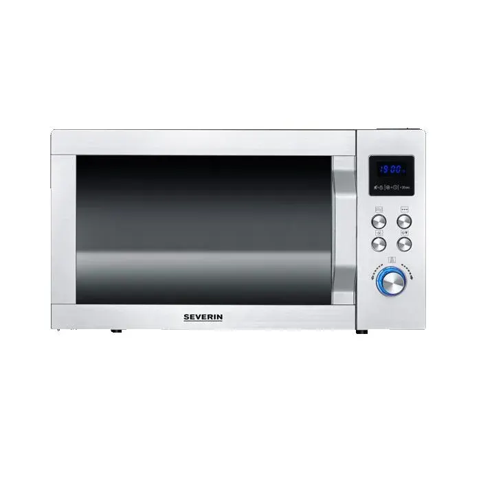 Four à micro-ondes gril et chaleur tournante 3-en-1 - SEVERIN - Fond plat en verre 8 programmes 900W 25L - Inox - MW 7777