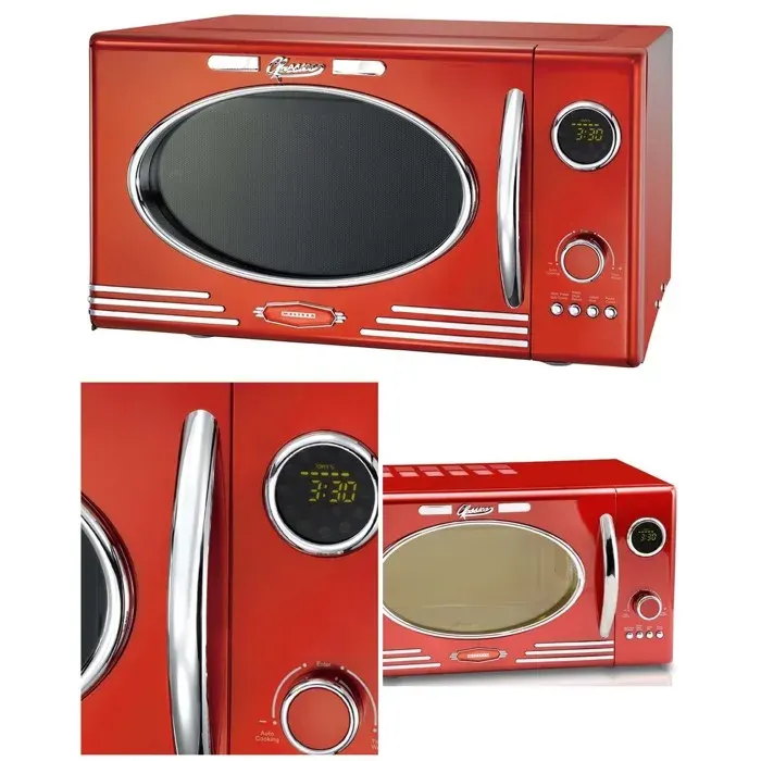 Four à micro-ondes - LIVOO - Rétro Vintage - 23 L - 800 W (micro-ondes) - Gril 1000 W — coloris Rouge