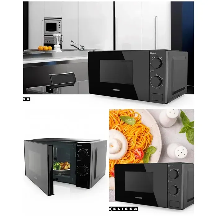 Four à micro-ondes - MELISSA - 20L - 700W - Noir laqué - 5 programmes
