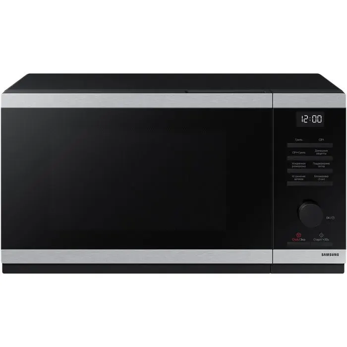 Four à micro-ondes noir et acier inoxydable - Samsung - 23 l - 800 W - Gril 1100 W - Revêtement intérieur en céramique