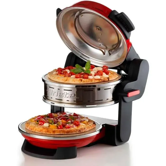 Four à Pizza - Ariete - 927 - 2 Zones de Cuisson - 5 Niveaux - 400°C - Rouge