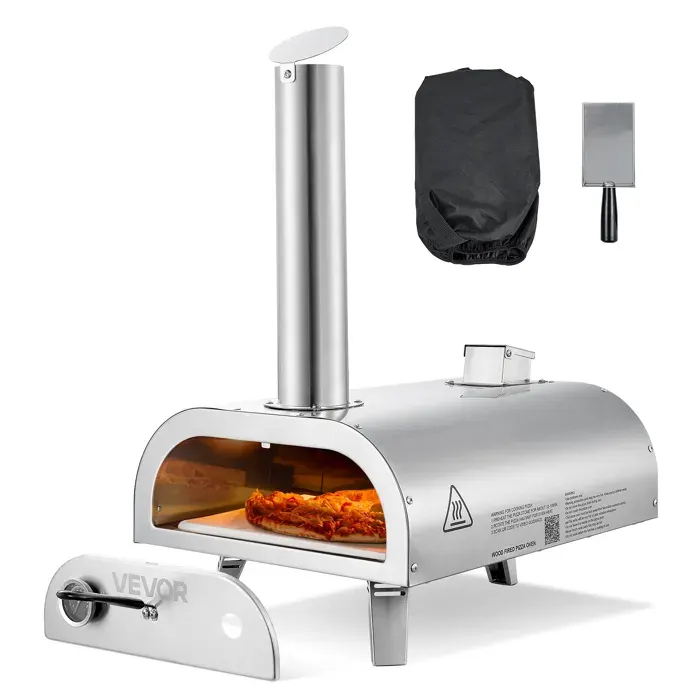 Four à pizza dextérieur - VEVOR - SRGP025 - 12 pouces (305 mm) - Acier inox 430 - Temp. max 538°C