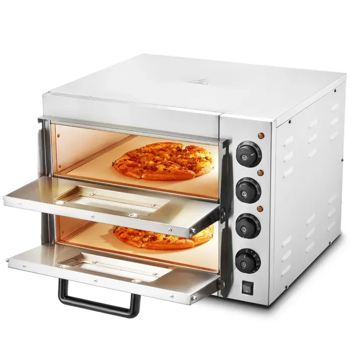 Four à Pizza - DUOKU - FY-EP-2 - 406 cm - Acier Inoxydable - Électrique