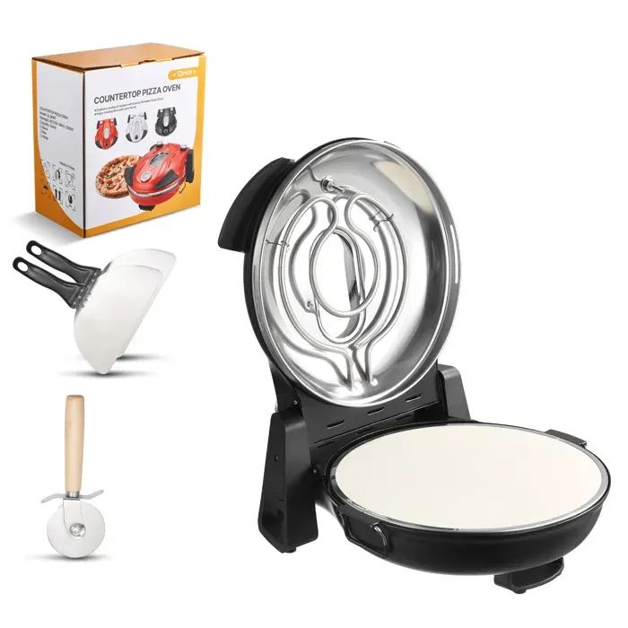 Four à Pizza - DUOKU - Modèle QL36WT - 1200 W - 5 Réglages de Température - Pierre en Cordiérite