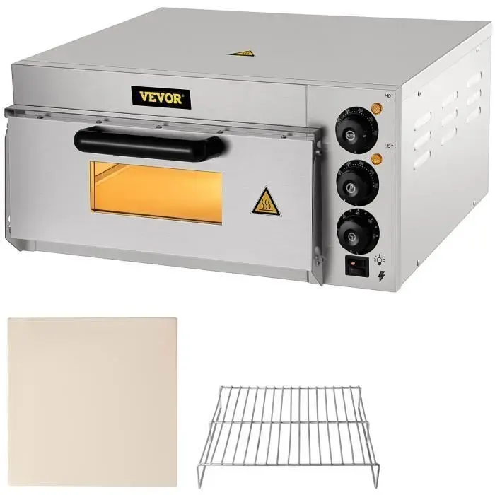 Four à Pizza électrique 2000 W Mini-Four à Chaleur 50 - 350 ℃ Four à Pizza Portable 56 x 475 x 265 cm Acier Inoxydable