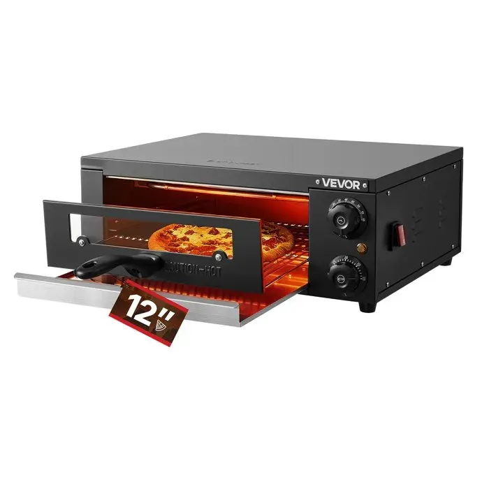 Four à pizza électrique de comptoir 30 5 cm 1450 W avec minuterie et température réglable 25-300 °C pour cuisine maison