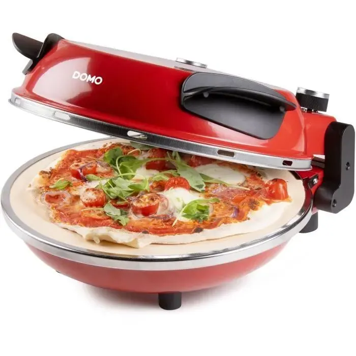 Four à pizza électrique - DOMO - DO9284PZ - 1200 W - Ø 32 cm - Rouge