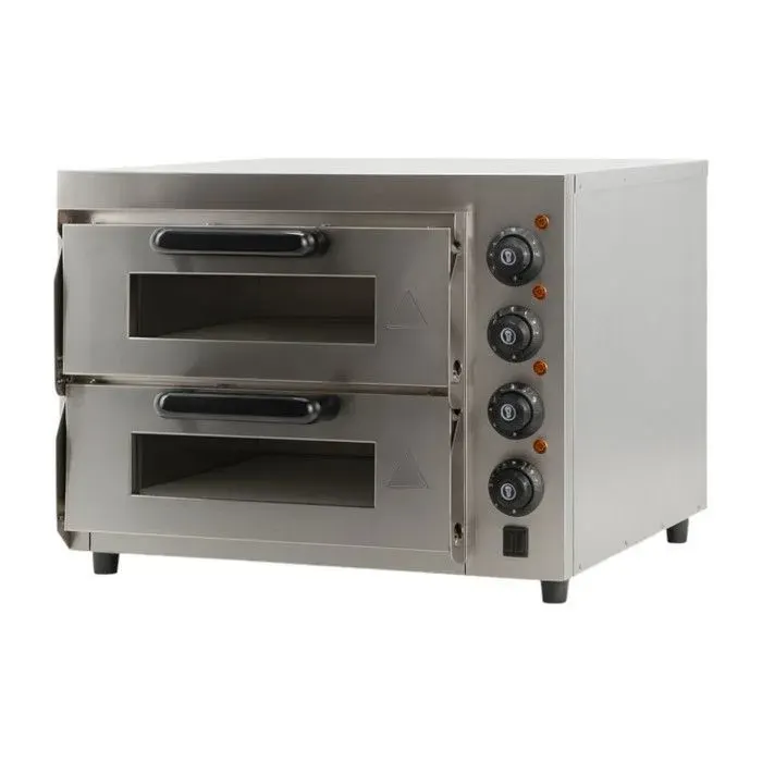 Four à pizza électrique - PESAGE MB - Pro double 2x40 cm inox - Pierre réfractaire - 3000W - 350°C