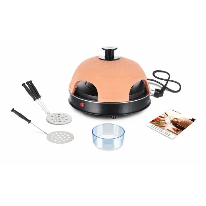 Four à pizza Emerio - PO-115984 - 1200 W - 6 personnes - Terre cuite et noir