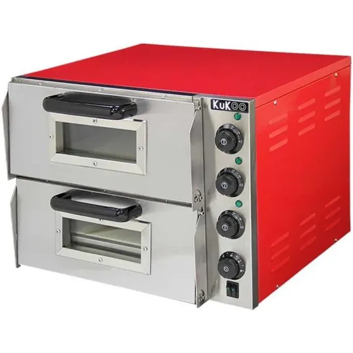 Four à Pizza - KuKoo - 40cm - Double Chambre - Température max 350ºC - Minuterie intégrée