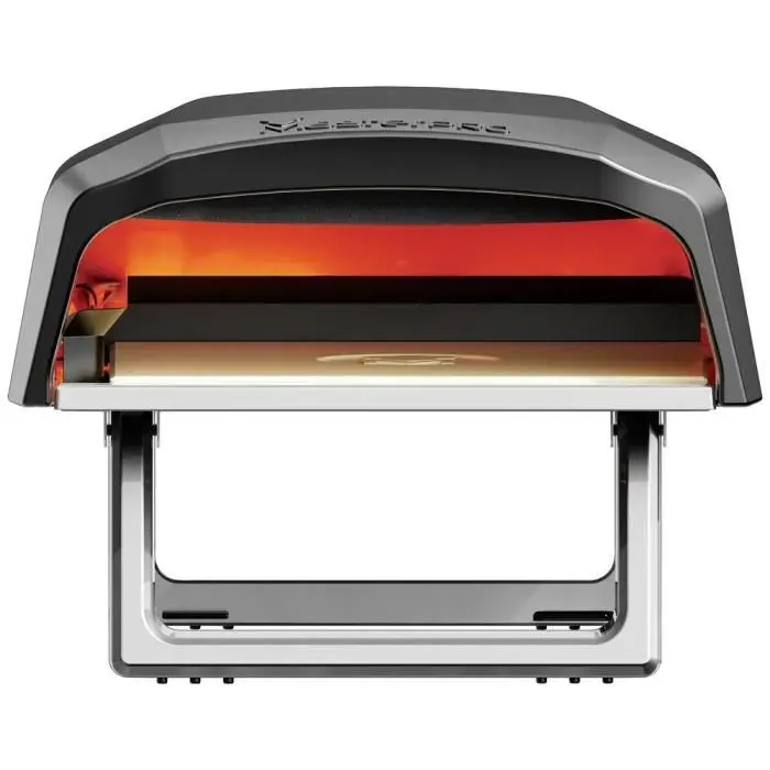 Four à pizza - MASTERPRO - BGMP-9169-BK-DE - Noir - 500°C - 12 kW - Minuterie intégrée