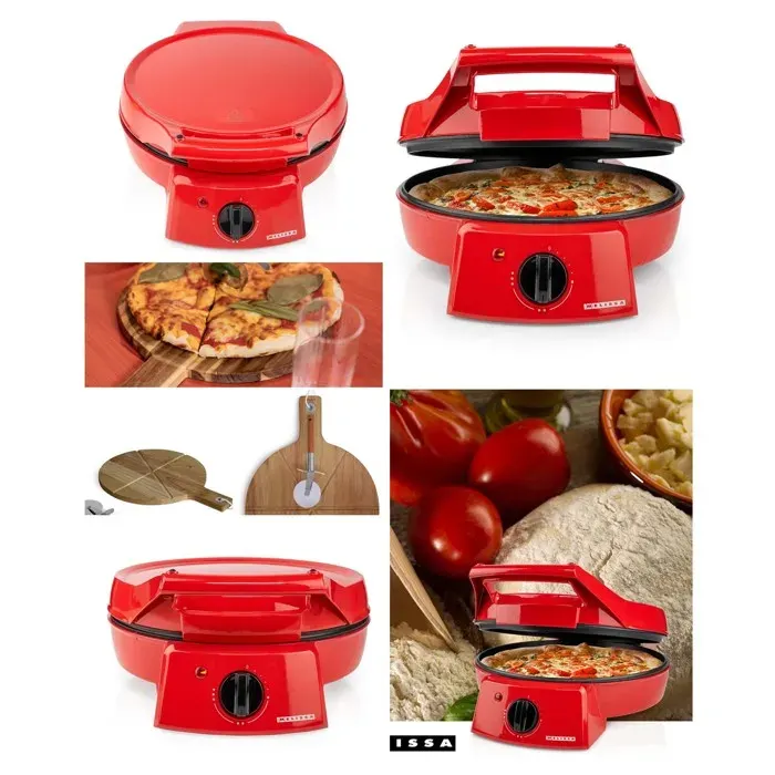 Four à pizza - MELISSA - 1800W - 30 cm - Rouge - Grill 180°