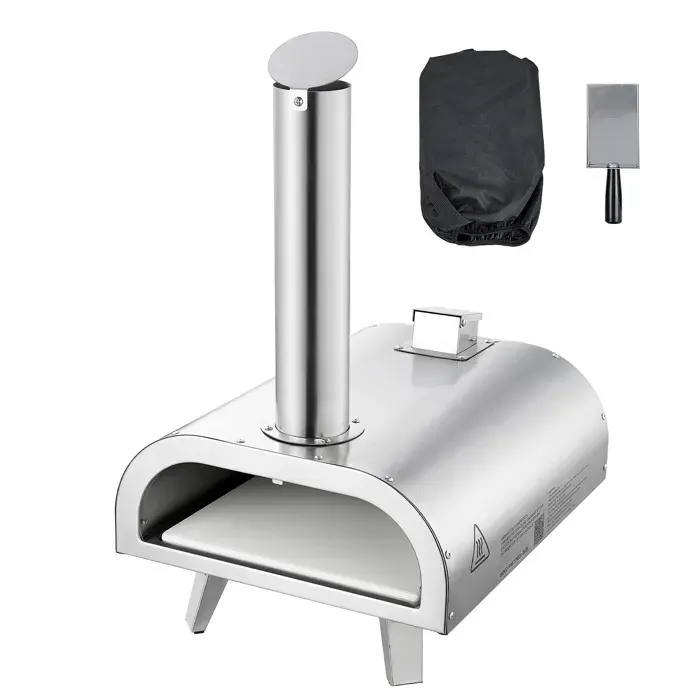 Four à pizza portable - DUOKU - SRGP025 - 12 pouces (305 mm) - Acier inoxydable 430 - Thermomètre intégré