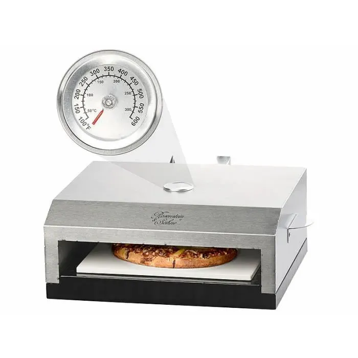 Four à pizza - ROSENSTEIN & SOHNE - pour barbecue - pierre de cuisson - thermomètre intégré