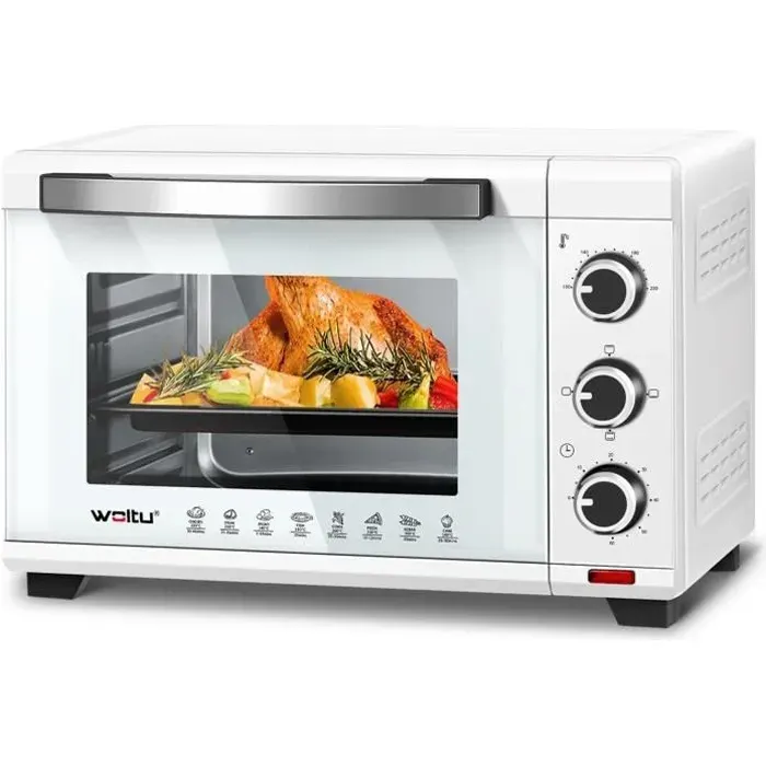 Four à Pizza WOLTU - 28L - Blanc - 1600W - Minuterie 0-60 min - 3 Modes de Cuisine