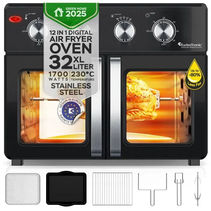 Four airfryer 2-en-1 - TURBOTRONIC - AF32MFD - 32 L - 12 programmes - 25-230°C