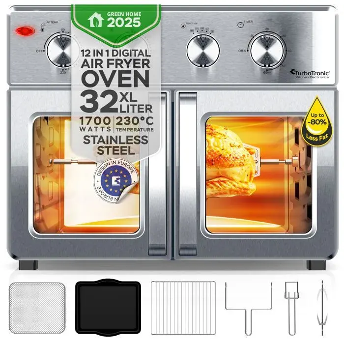 Four airfryer 2-en-1 - TURBOTRONIC - AF32MFD - 32 L - 12 programmes - 25–230 °C