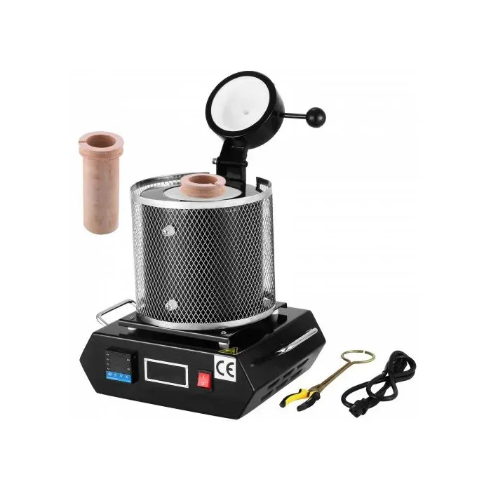 Four de Fusion Électrique 1350 W Four de Fusion dOr Température Maximale 1150 ℃ avec Creuset en Céramique 1 kg pour la — coloris Noir
