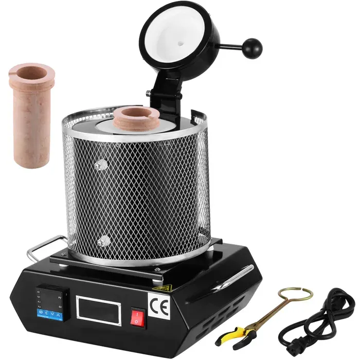 Four de Fusion Électrique 1350 W-VEVOR-Four de Fusion dOr Température Maximale 1150 ℃ Argent Aluminium Cuivre — coloris Noir