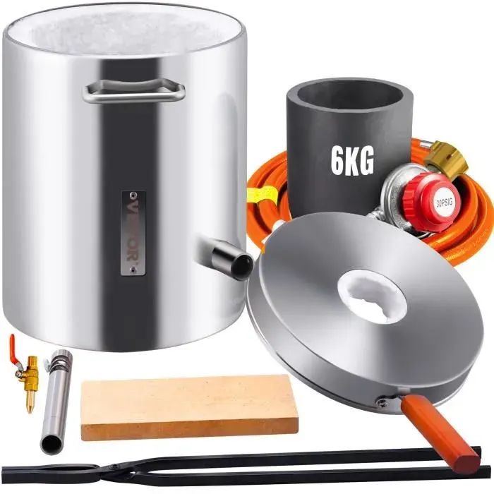 Four de Fusion - VEVOR - 6kg fonderie Four à Propane Fonderie Creuset en Graphite 1482℃ Métal