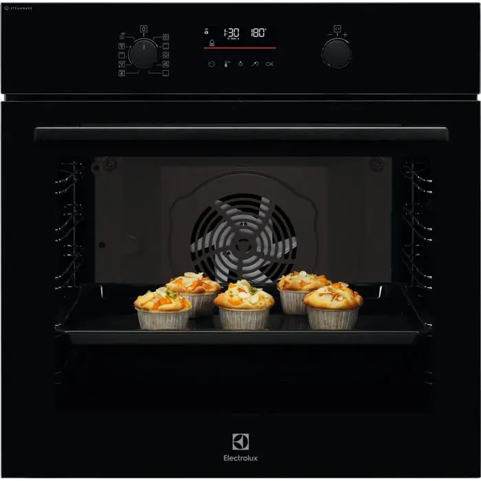 Four encastrable électrique noir avec vapeur - Electrolux - Nettoyage catalytique partiel / Aqua Clean — coloris Noire