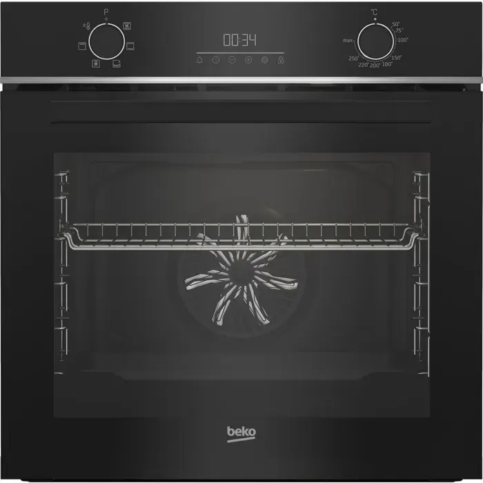 Four encastrable électrique noir - Beko - Convection - Gril électrique - Commande tactile et poignées de commande