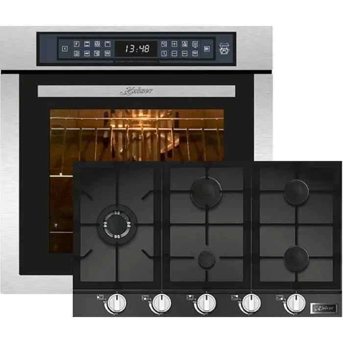 Four encastrable - Kaiser - EH 6306 R+KCG 9387 - Inox - 79L - Autonettoyage catalytique
