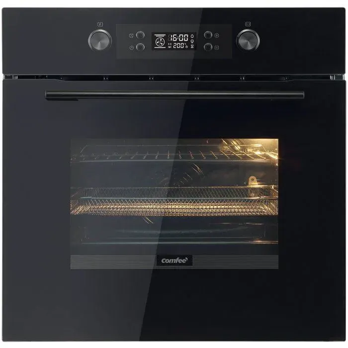 Four encastrable pyrolyse avec friteuse à air chaud - 72 L - 595 x 575 x 595 cm - COMFEE CBO65P80E0-BK - Noir - Classe A