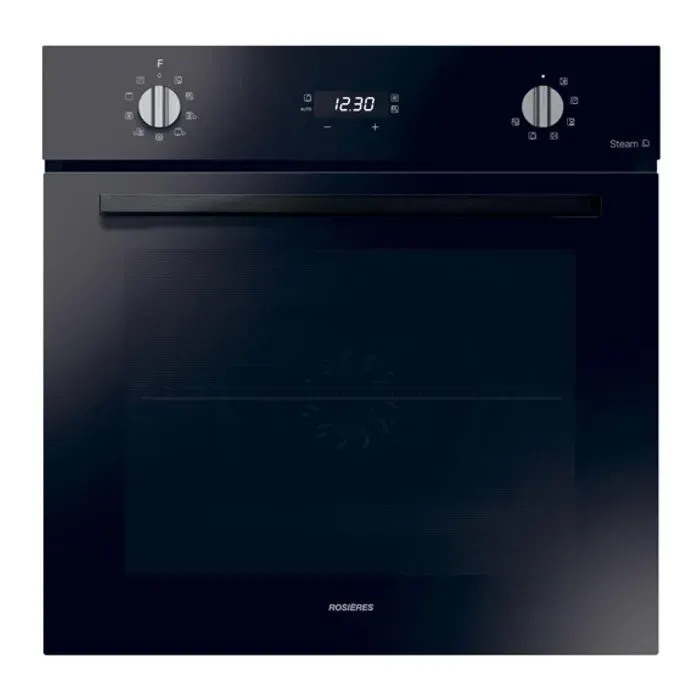 Four encastrable Pyrolyse + Chaleur pulsée + Vapeur Easy Steam - ROSIERES RFC31P5874IP - Noir - Porte froide - 70L