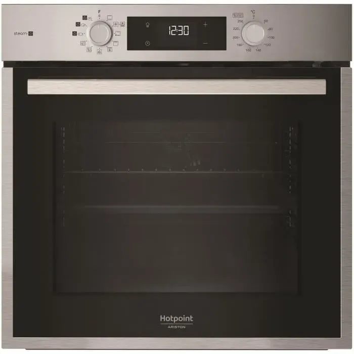 Four encastrable - Pyrolyse hydrolyse - Chaleur pulsée - HOTPOINT - HAO854PSX - Inox - 71 L - A++ - Fonction vapeur