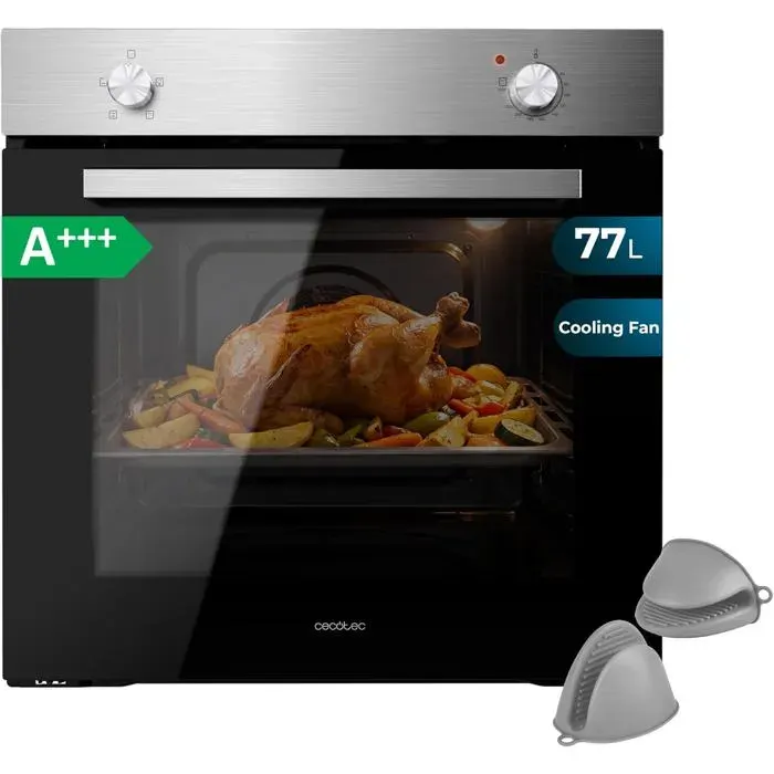 four intégrable inox - Cecotec - Bolero Hexa C126000 Inox A GloveKit - 77 L - 2800 W - 4 fonctions - Steam Assist