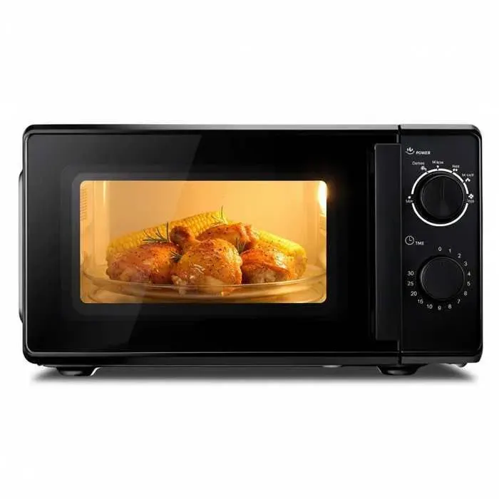 Four micro-ondes 20L 700W combiné 5 niveaux de puissance fonction décongélation rapide design compact