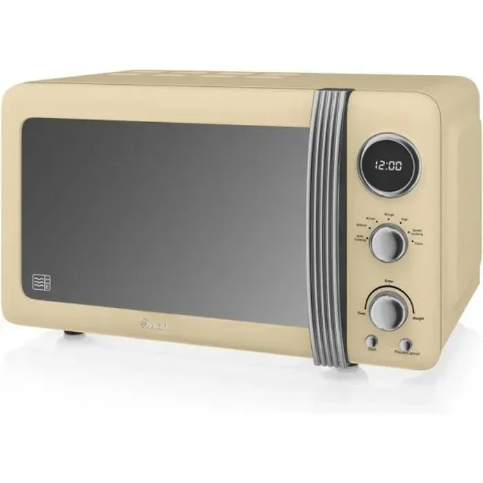 Four micro-ondes combiné - SWAN - 20L - Creme - 800 Watt - 8 fonctions de cuisson automatique