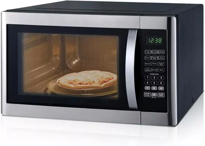 Four Micro-ondes Multifonction - Smeta - avec Grill 1200W - 1100W - 42L - Noir et Argent