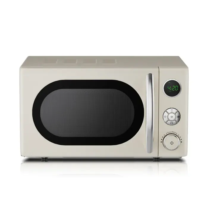 Four Micro-Ondes Rétro 20L 700W Beige 6 Niveaux de Puissance Écran Numérique Dégivrage Auto Compact – KA