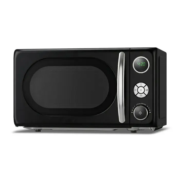Four Micro-Ondes Rétro Noir 20L 700W 6 Niveaux de Puissance Écran Numérique Dégivrage Auto Compact – KA
