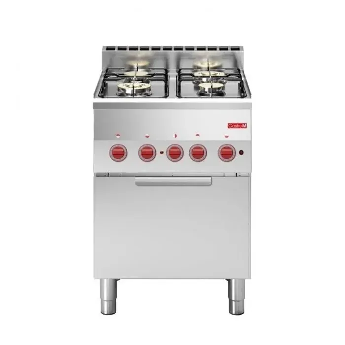 Fourneau à gaz PRO 4 feux vifs sur four électrique GN 2/3 13 800 W 220 V - GAZ
