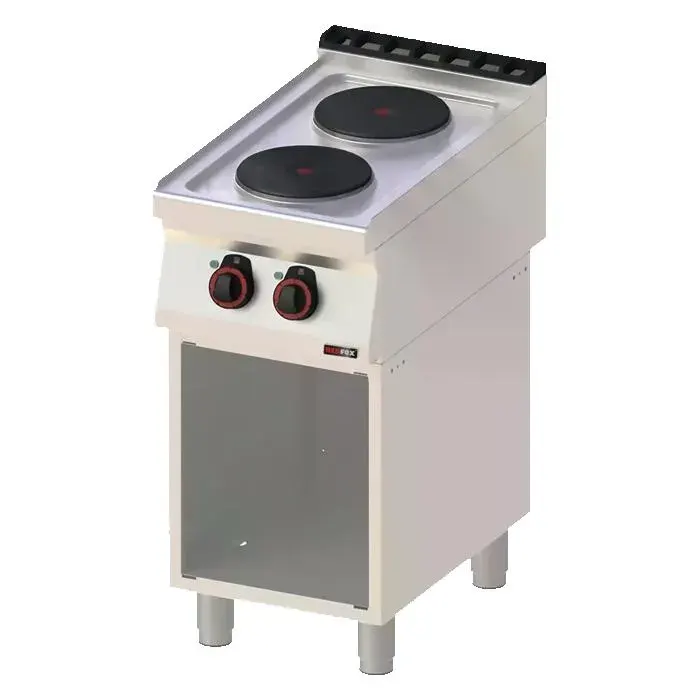 Fourneau Electrique 2 à 6 Feux sur Meuble 400 V - SP 70 E - Redfox - l400- L1- P700- h900- Acier Inoxydable