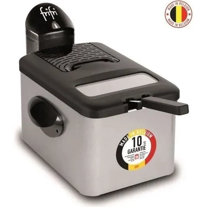 FRIFRI - Friteuse 1.5 kg - 4.5 L dhuile - 3200W- rectangulaire 5 à 6 personnes - 1948 Duo Fil - métal - poids 3.5kg - F1948DUO