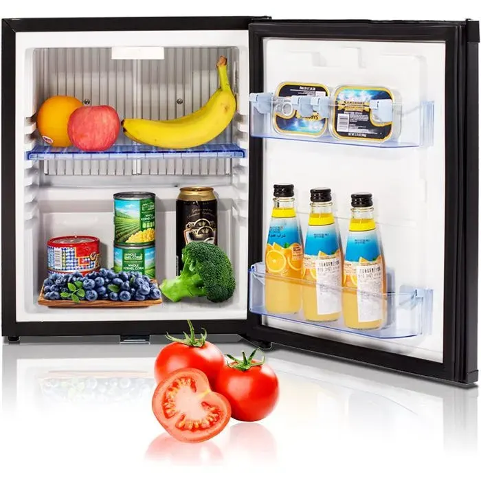 Frigo 220V 12V-30L-SMETA-Frigo Camping car-avec Serrure-pour Camping car Caravane Camion Hôtel Bureau et Chambre-Noir-0-10℃