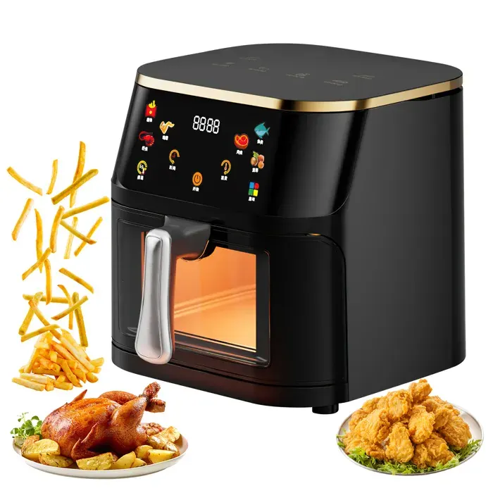 Friteuse À Air 10L Grande Capacité 1400W Écran Tactile LED 6 Programmes Température Réglable 60–200°C Minuterie 70 Min