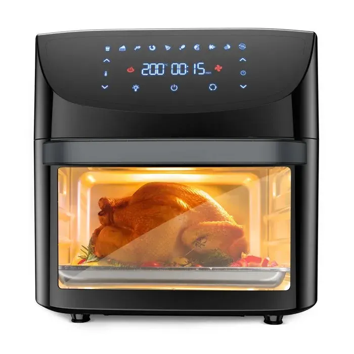 Friteuse à air 18L – Four sans huile numérique 1800W tactile – Rôtissoire circulation rapide fenêtre – Sans BPA lave-vaisselle