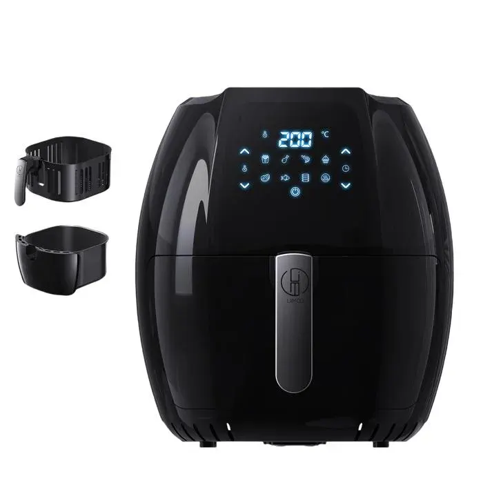 Friteuse à Air 9.5L 2000W - Sans Huile - 8 Programmes Prédéfinis - 80-200°C - Écran Tactile - Boutons Anti-Brûlure - Air Fryer