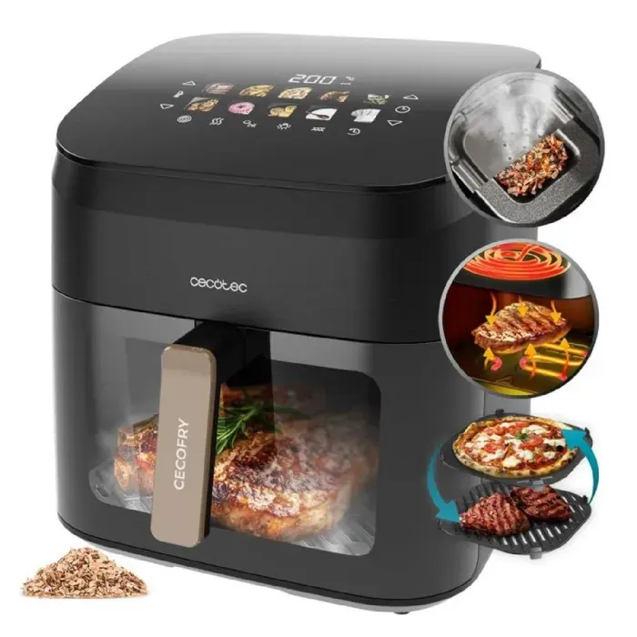 Friteuse à air - CECOTEC - Cecofry&Grill Smokin 8500 Plus - 85 L - 2200 W - Grill double & fumoir