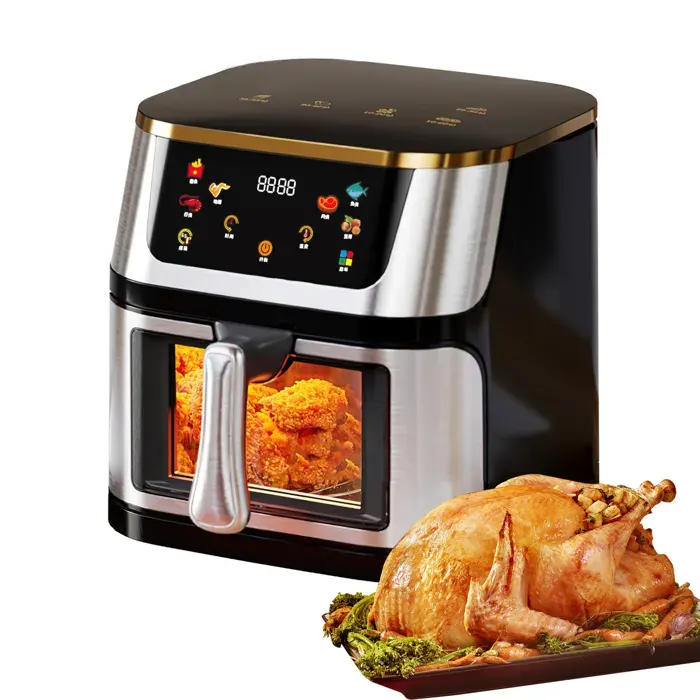 Friteuse à air chaud 12L écran tactile numérique sans huile puissance 2800W corps en ABS+PP+acier inoxydable.