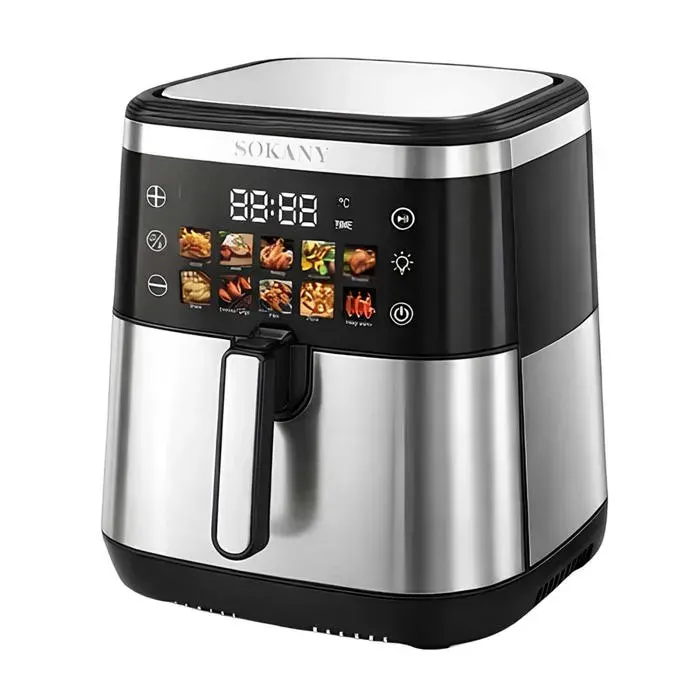 Friteuse à Air Chaud 13L 2600W avec Écran Tactile Cuisson Rapide Sokany Noir / Argent
