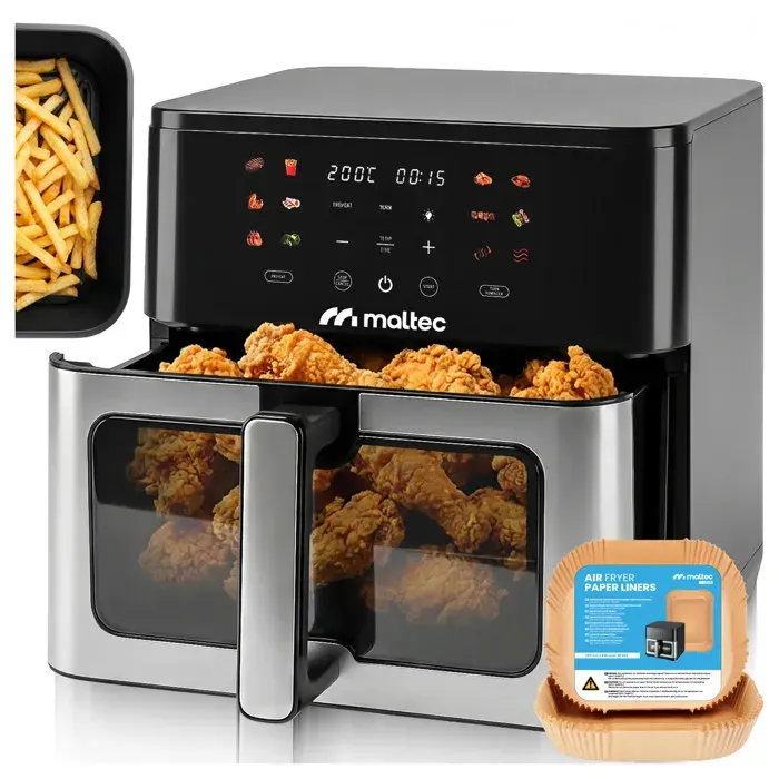 Friteuse à air chaud 2000 W - 10 L grands plateaux à fenêtre