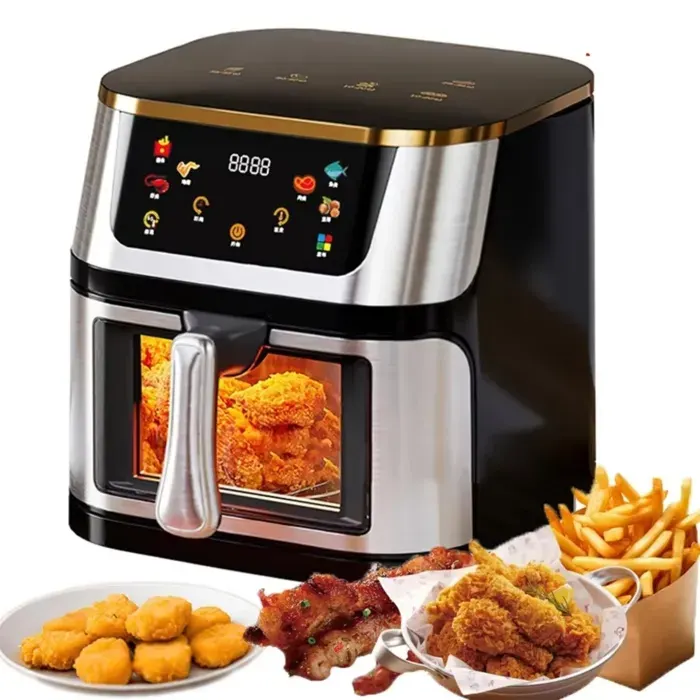 Friteuse à Air Chaud 2800 W 12 L 6 Programmes Écran LED Tactile Température Réglable Température Max 210℃ Four Multifonction