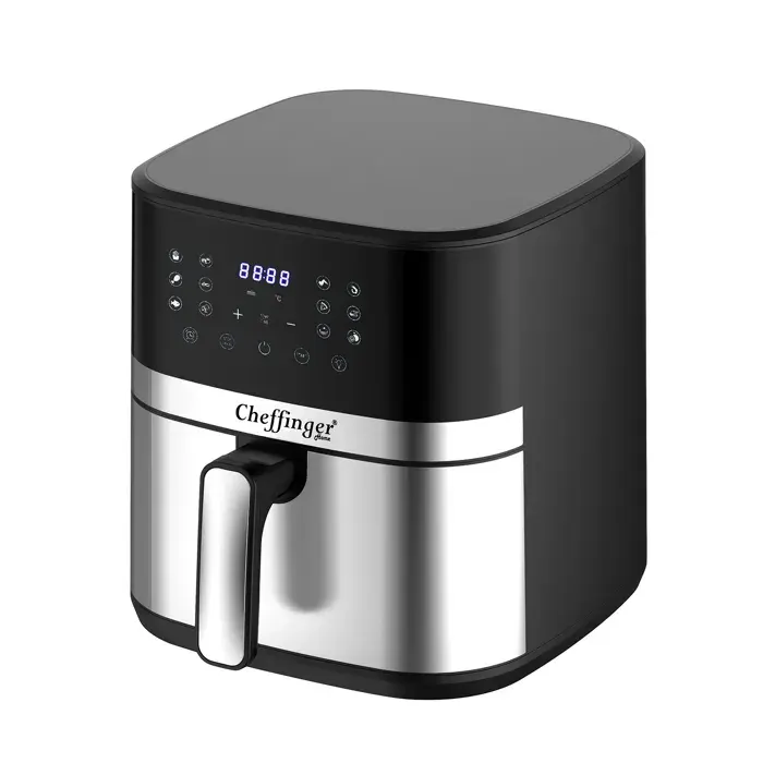 Friteuse à Air Chaud 7 L 1600W avec Écran LED Tactile Cuisson Rapide Cheffinger Noir / Argent