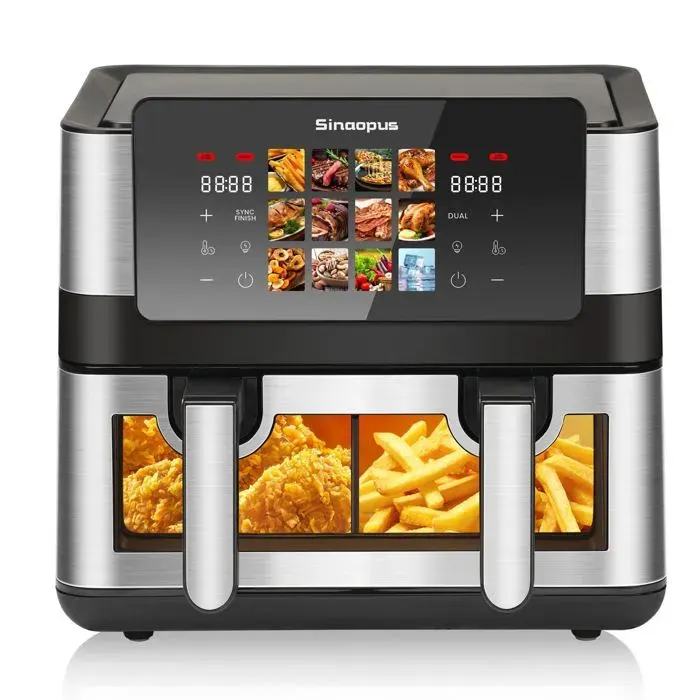 Friteuse à air chaud – 85 L – double/mono chambre flexible – 12 programmes – noir